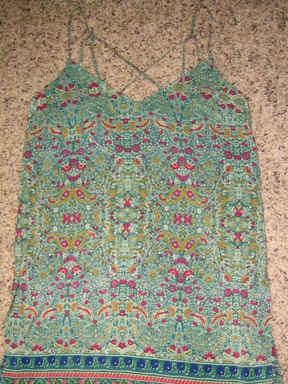 Anthrpologie, Maeve Strappy Silk Tunic/Dress 6 Lined.